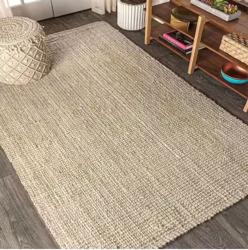 Hiro Hand Woven Chunky Jute Ivory 5 ft. x 8 ft. Area Rug