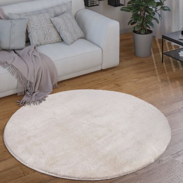 Soft Area Rug Cozy Low-Pile Rug Anti-Slip Solid Color Washable