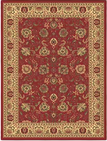 Ottohome Collection Non-Slip Rubberback Oriental Design 5x7 Indoor Area Rug, 5 ft. x 6 ft. 6in., Dark Red