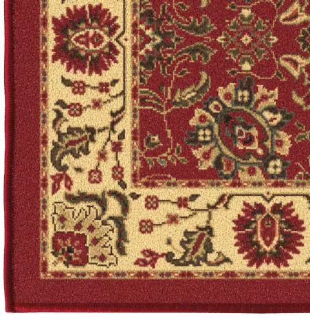 Ottohome Collection Non-Slip Rubberback Oriental Design 5x7 Indoor Area Rug, 5 ft. x 6 ft. 6in., Dark Red