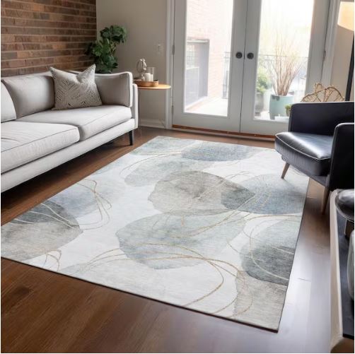 Chantille ACN544 Ivory 5 ft. x 7 ft. 6 in. Machine Washable Indoor/Outdoor Geometric Area Rug