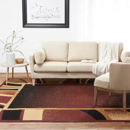 Premium Rizzy Brown/Beige 5 ft x 7 ft. Modern Area Rug