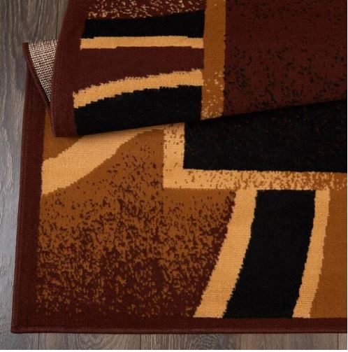 Premium Rizzy Brown/Beige 5 ft x 7 ft. Modern Area Rug
