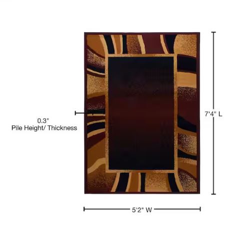 Premium Rizzy Brown/Beige 5 ft x 7 ft. Modern Area Rug
