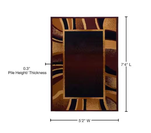 Premium Rizzy Brown/Beige 5 ft x 7 ft. Modern Area Rug