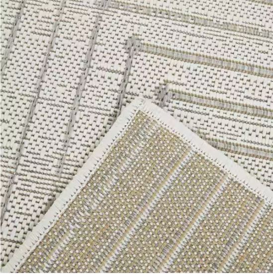 Avondale Cream 7 ft. x 9 ft. Striped Indoor/Outdoor Area Rug