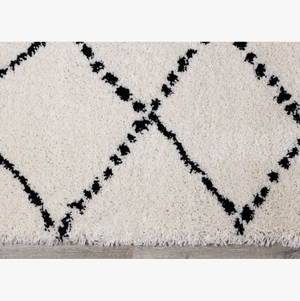 Lydon Soft Geometric Ivory/Black Indoor Area Rug