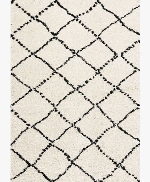 Lydon Soft Geometric Ivory/Black Indoor Area Rug
