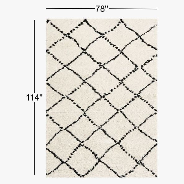 Lydon Soft Geometric Ivory/Black Indoor Area Rug