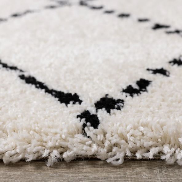 Lydon Soft Geometric Ivory/Black Indoor Area Rug