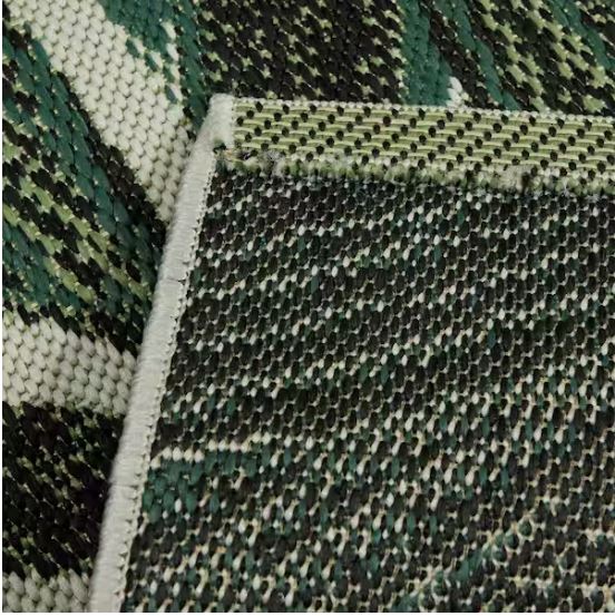 Palm White 9 ft. x 12 ft. Indoor/Outdoor Patio Area Rug