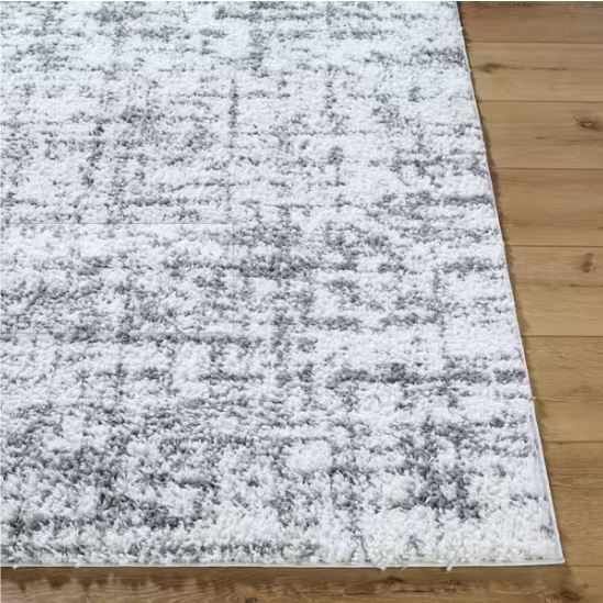 Stylewell Edenwell 6 ft. 7 in. x 9 ft. Gray and White Area Rug
