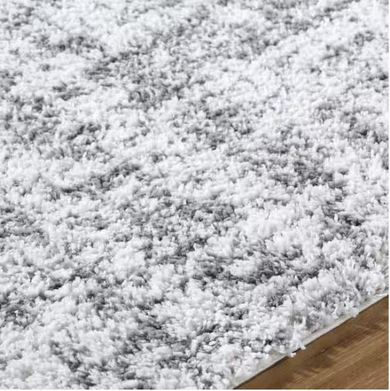 Stylewell Edenwell 6 ft. 7 in. x 9 ft. Gray and White Area Rug