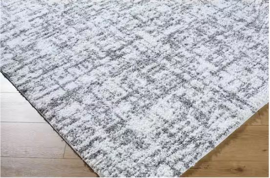 Stylewell Edenwell 6 ft. 7 in. x 9 ft. Gray and White Area Rug