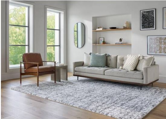 Stylewell Edenwell 6 ft. 7 in. x 9 ft. Gray and White Area Rug