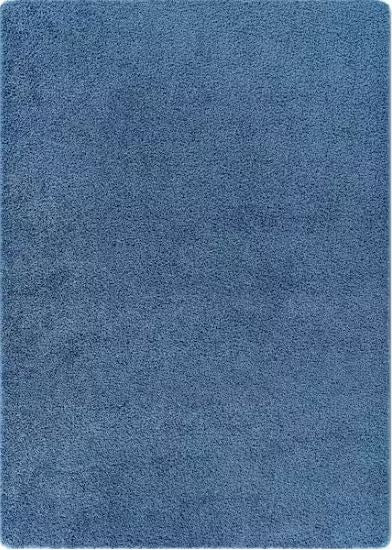 8 ft. x 10 ft. Blue Silky Solid Plus Thick Pile Non Slip Easy Clean Non Shedding Modern Indoor Area Rug