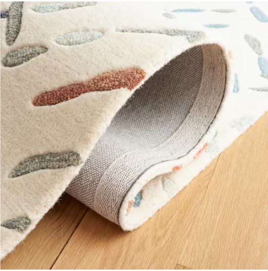 Metro Ivory/Blue 5 ft. x 8 ft. Geometric Maze Area Rug