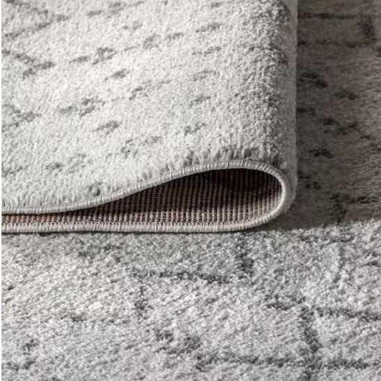 Moroccan Hype Boho Vintage Diamond Cream/Gray 8 ft. x 10 ft. Distressed Area Rug