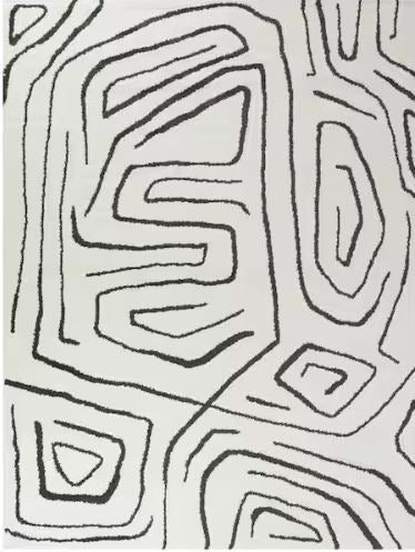Pollock Cream 7 ft. 10 in. x 10 ft. Abstract Area Rug