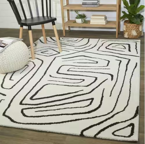 Pollock Cream 7 ft. 10 in. x 10 ft. Abstract Area Rug