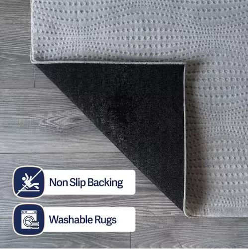 Serenity Gray Solid 8 ft. x 10 ft. Modern Non Skid Soft Indoor Area Rug