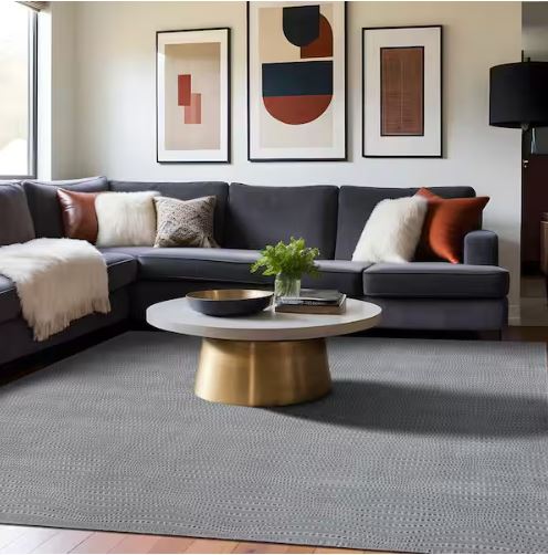 Serenity Gray Solid 8 ft. x 10 ft. Modern Non Skid Soft Indoor Area Rug