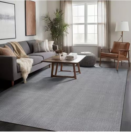 Serenity Gray Solid 8 ft. x 10 ft. Modern Non Skid Soft Indoor Area Rug