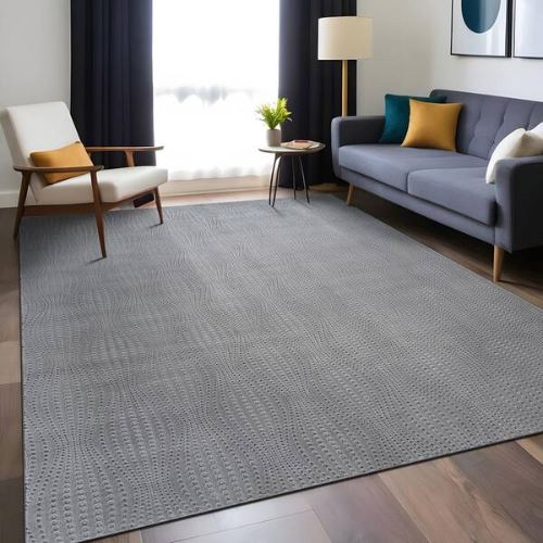 Serenity Gray Solid 8 ft. x 10 ft. Modern Non Skid Soft Indoor Area Rug