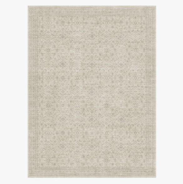 Beige Vintage-Inspired Washable Non-Slip Area Rug For Living Room, Bedroom