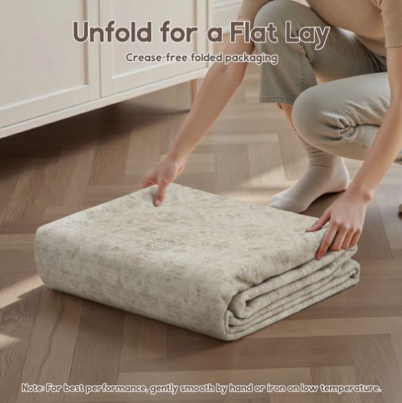 Beige Vintage-Inspired Washable Non-Slip Area Rug For Living Room, Bedroom
