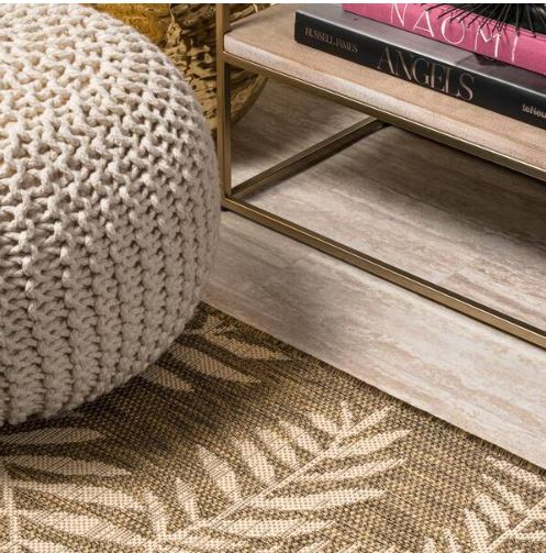 Nevis Palm Frond Brown/Beige 8 ft. x 10 ft. Indoor/Outdoor Area Rug