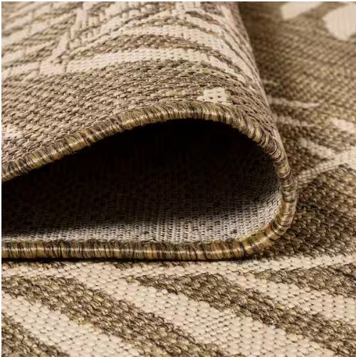 Nevis Palm Frond Brown/Beige 8 ft. x 10 ft. Indoor/Outdoor Area Rug