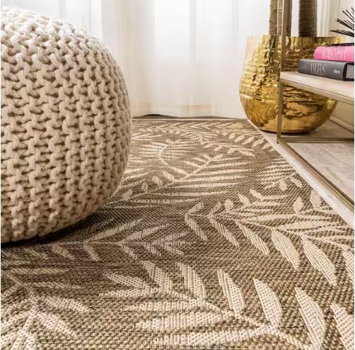 Nevis Palm Frond Brown/Beige 8 ft. x 10 ft. Indoor/Outdoor Area Rug
