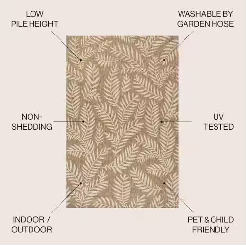 Nevis Palm Frond Brown/Beige 8 ft. x 10 ft. Indoor/Outdoor Area Rug