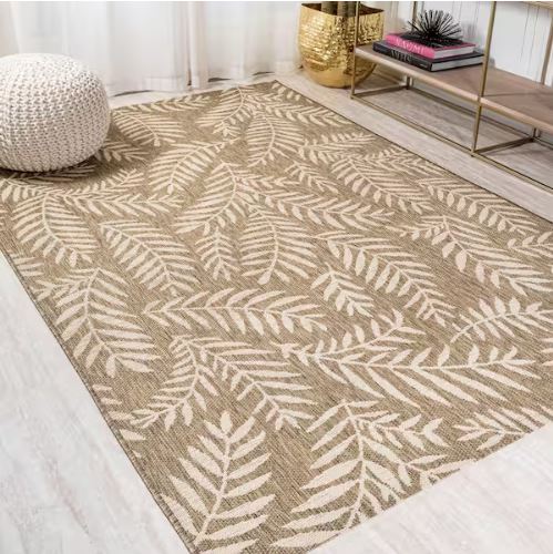 Nevis Palm Frond Brown/Beige 8 ft. x 10 ft. Indoor/Outdoor Area Rug
