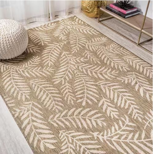 Nevis Palm Frond Brown/Beige 8 ft. x 10 ft. Indoor/Outdoor Area Rug