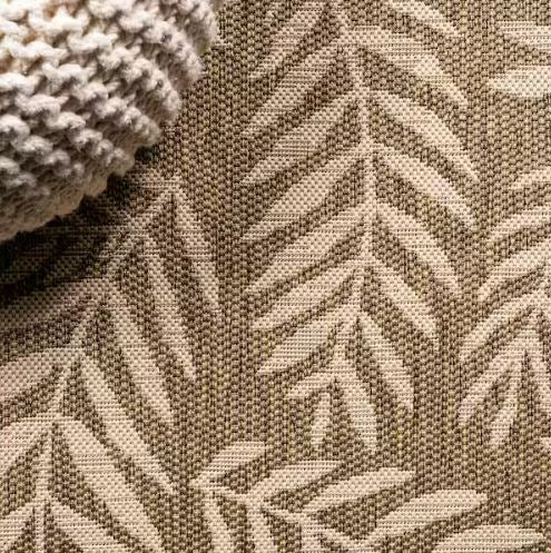 Nevis Palm Frond Brown/Beige 8 ft. x 10 ft. Indoor/Outdoor Area Rug
