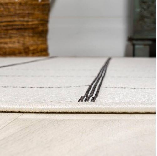 Grid Modern Squares Cream/Dark Gray 8 ft. x 10 ft. Indoor/Outdoor Area Rug