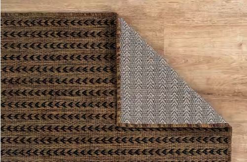 Arrow Gold 5 ft. x 7 ft. Chevron Striped Washable Indoor Outdoor Area Rug
