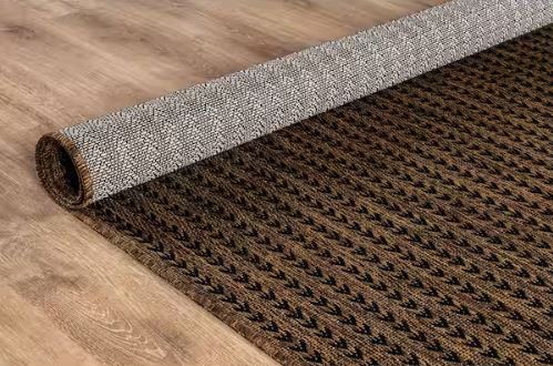 Arrow Gold 5 ft. x 7 ft. Chevron Striped Washable Indoor Outdoor Area Rug