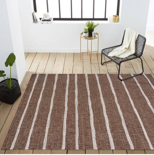 Colonia Berber Stripe Brown/Beige 5 ft. x 8 ft. Indoor/Outdoor Area Rug