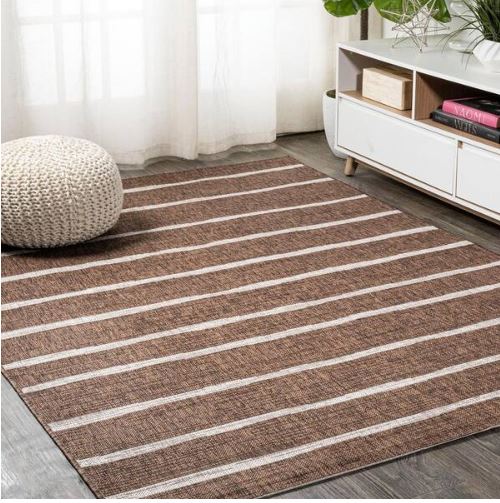 Colonia Berber Stripe Brown/Beige 5 ft. x 8 ft. Indoor/Outdoor Area Rug