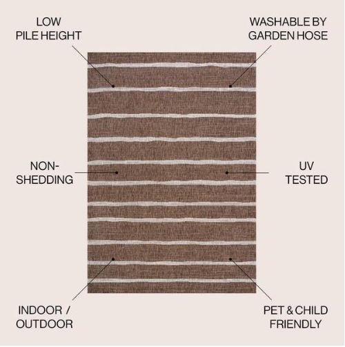 Colonia Berber Stripe Brown/Beige 5 ft. x 8 ft. Indoor/Outdoor Area Rug