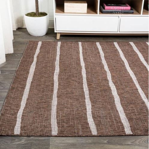 Colonia Berber Stripe Brown/Beige 5 ft. x 8 ft. Indoor/Outdoor Area Rug
