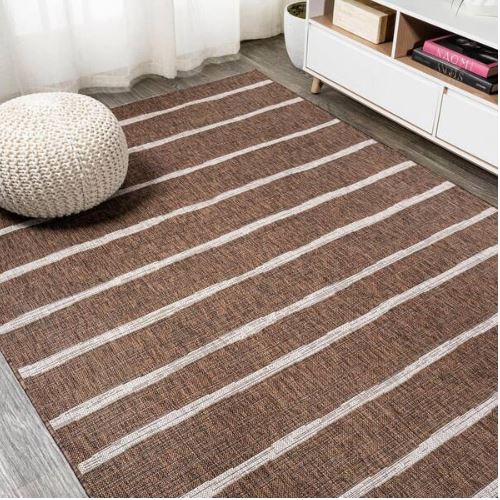 Colonia Berber Stripe Brown/Beige 5 ft. x 8 ft. Indoor/Outdoor Area Rug