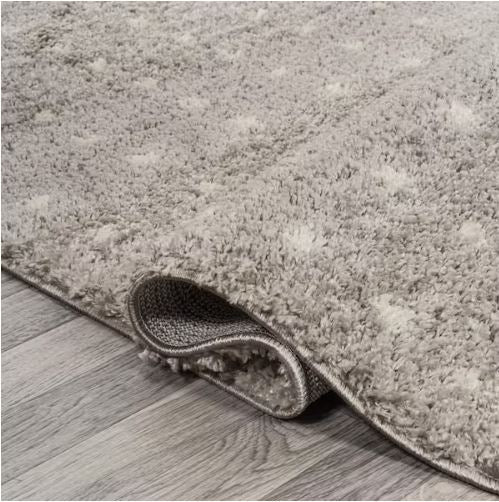 Pele Modern Geometric Dot Shag Gray/Ivory 8 ft. x 10 ft. Area Rug