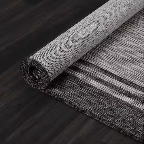 8 X 10 Silver Pebble Aloha Washable Bordered Indoor Outdoor Area Rug