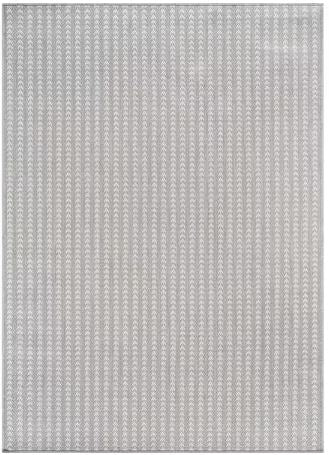 Arrow Gray 8 ft. x 10 ft. Chevron Striped Washable Indoor Outdoor Area Rug