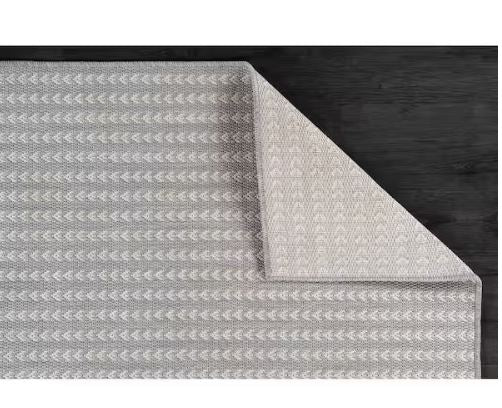 Arrow Gray 8 ft. x 10 ft. Chevron Striped Washable Indoor Outdoor Area Rug