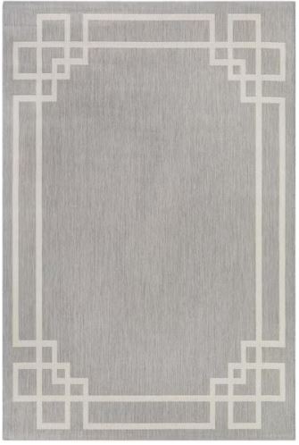 Lyra Grey 5 ft. 3 in. x 7 ft. Border Indoor/Outdoor Area Rug